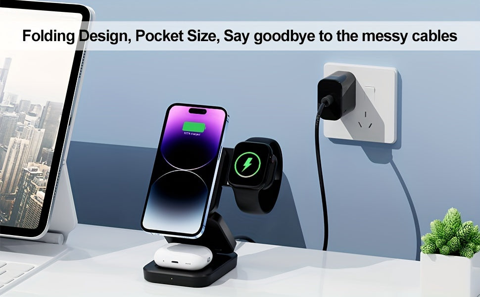 Nexora TriCharge 3-in-1 Wireless Charging Station