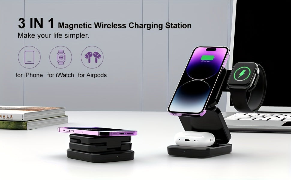 Nexora TriCharge 3-in-1 Wireless Charging Station