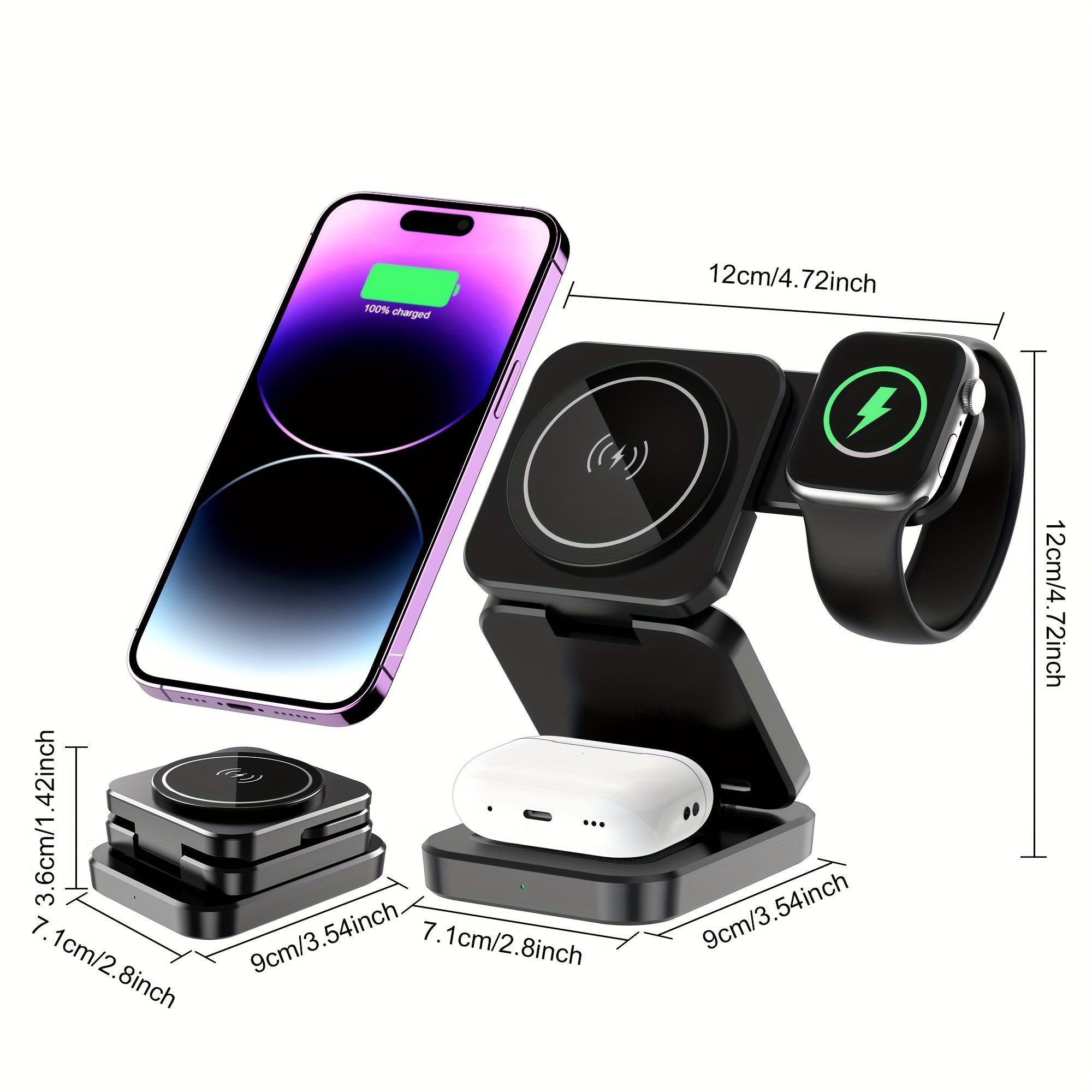 Nexora TriCharge 3-in-1 Wireless Charging Station
