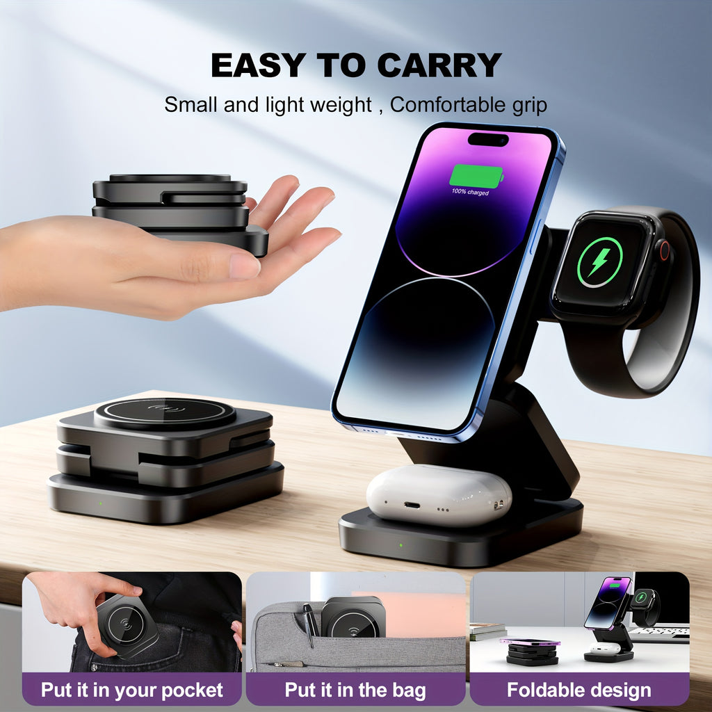 Nexora TriCharge 3-in-1 Wireless Charging Station