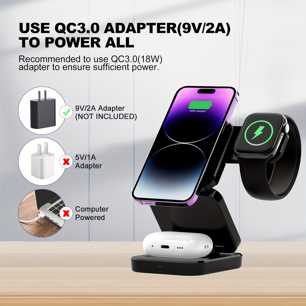 Nexora TriCharge 3-in-1 Wireless Charging Station