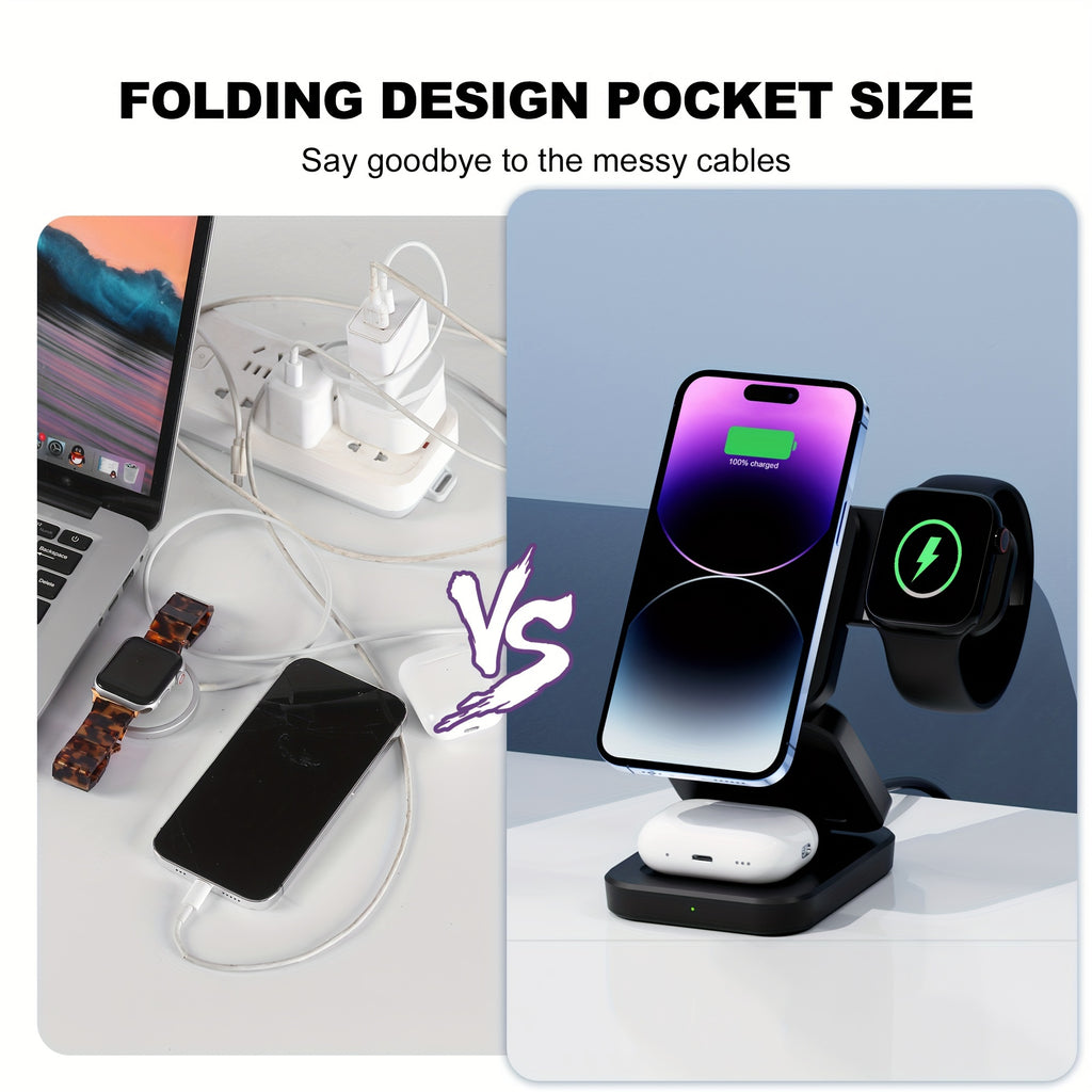 Nexora TriCharge 3-in-1 Wireless Charging Station