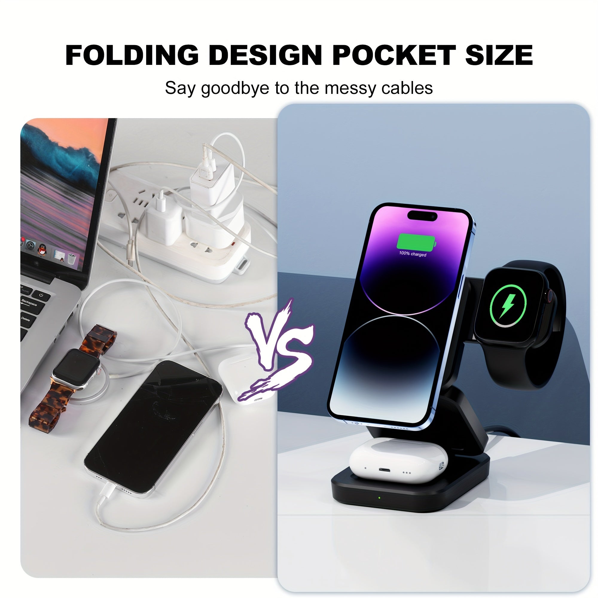 Nexora TriCharge 3-in-1 Wireless Charging Station