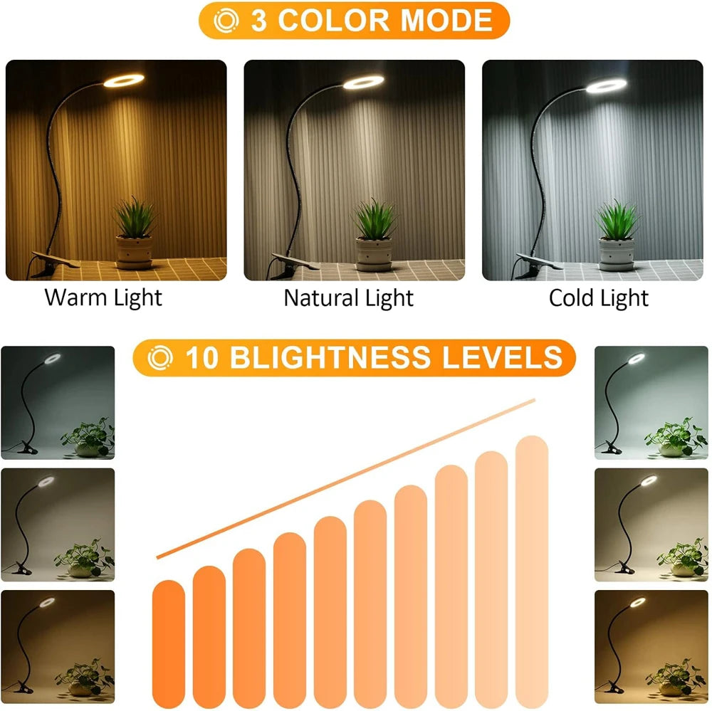Nexora GL48 LED Desk Lamp — Clip-On Gooseneck Reading Light