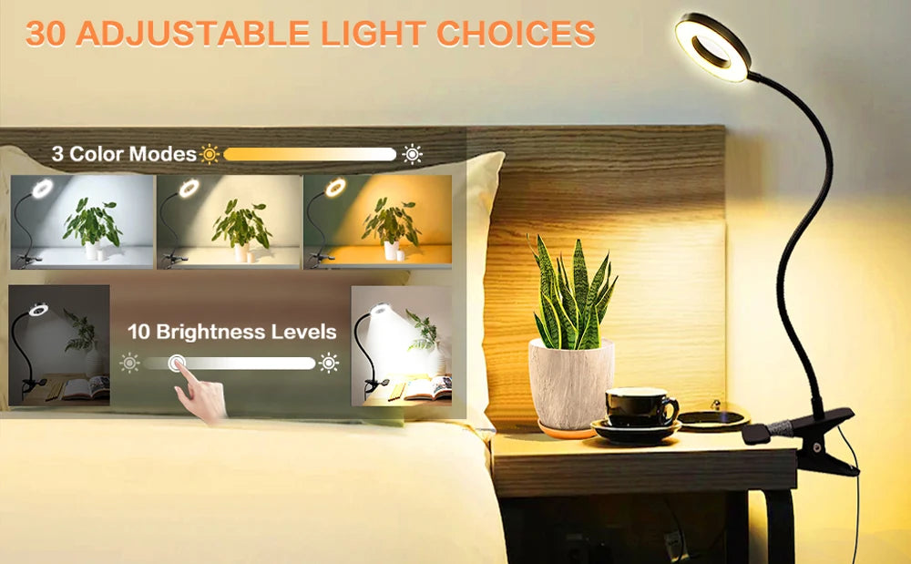 Nexora GL48 LED Desk Lamp — Clip-On Gooseneck Reading Light