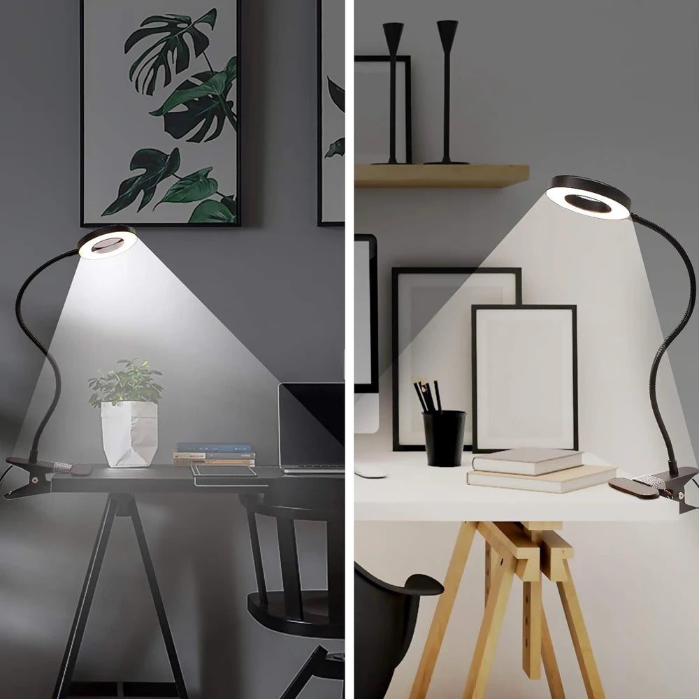 Nexora GL48 LED Desk Lamp — Clip-On Gooseneck Reading Light
