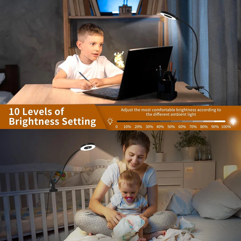 Nexora GL48 LED Desk Lamp — Clip-On Gooseneck Reading Light