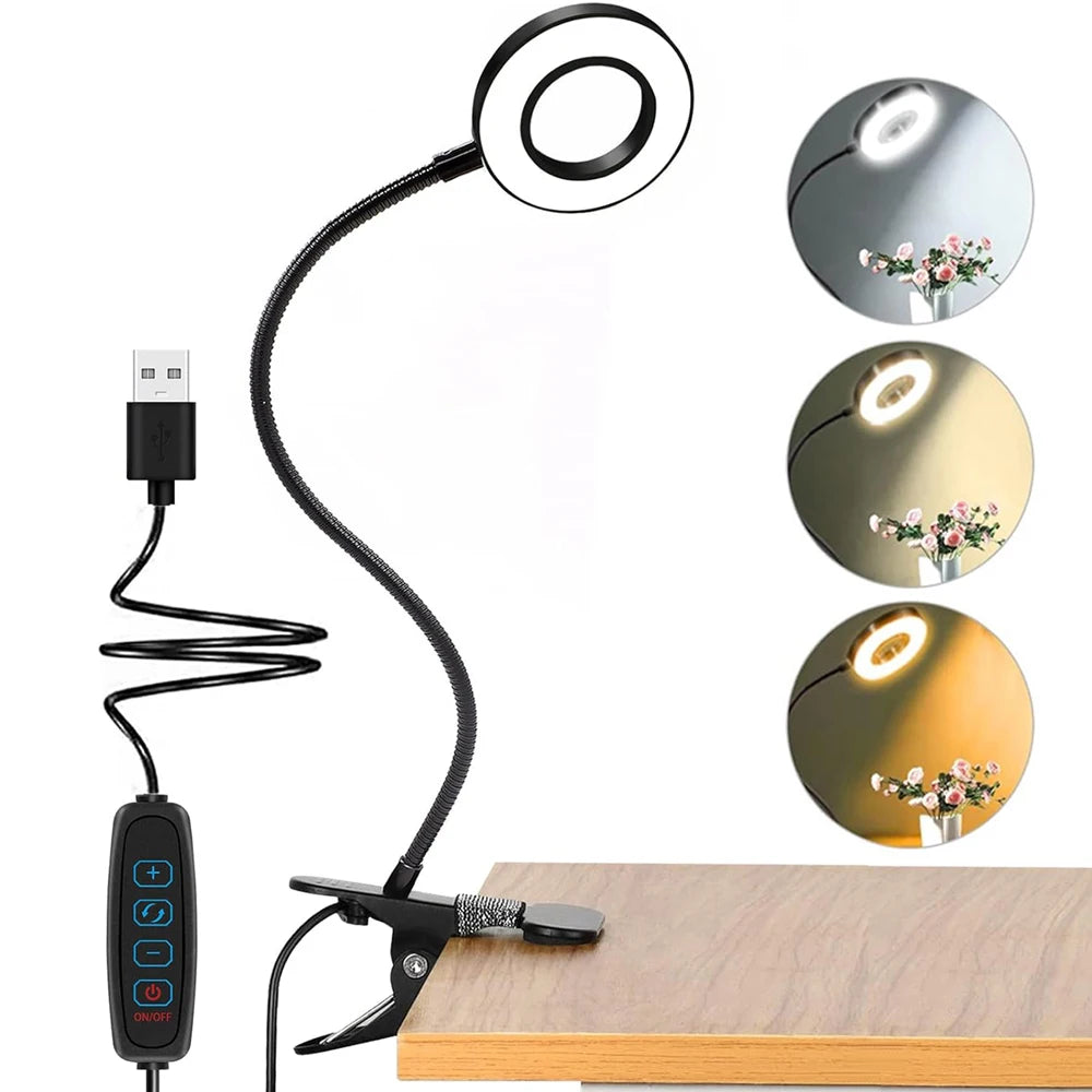 Nexora GL48 LED Desk Lamp — Clip-On Gooseneck Reading Light