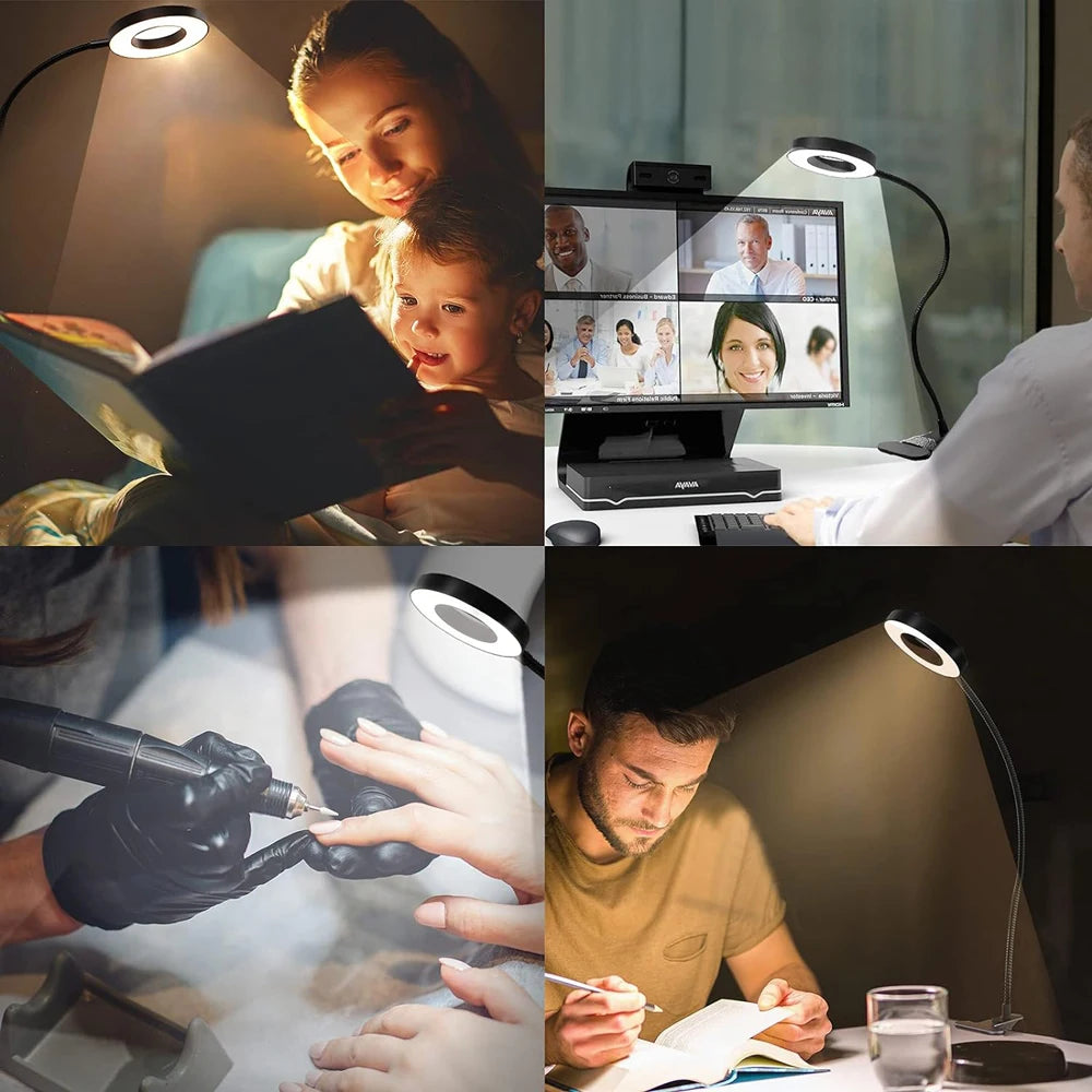 Nexora GL48 LED Desk Lamp — Clip-On Gooseneck Reading Light